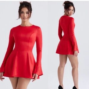 NWT House of CB red satin minidress size small